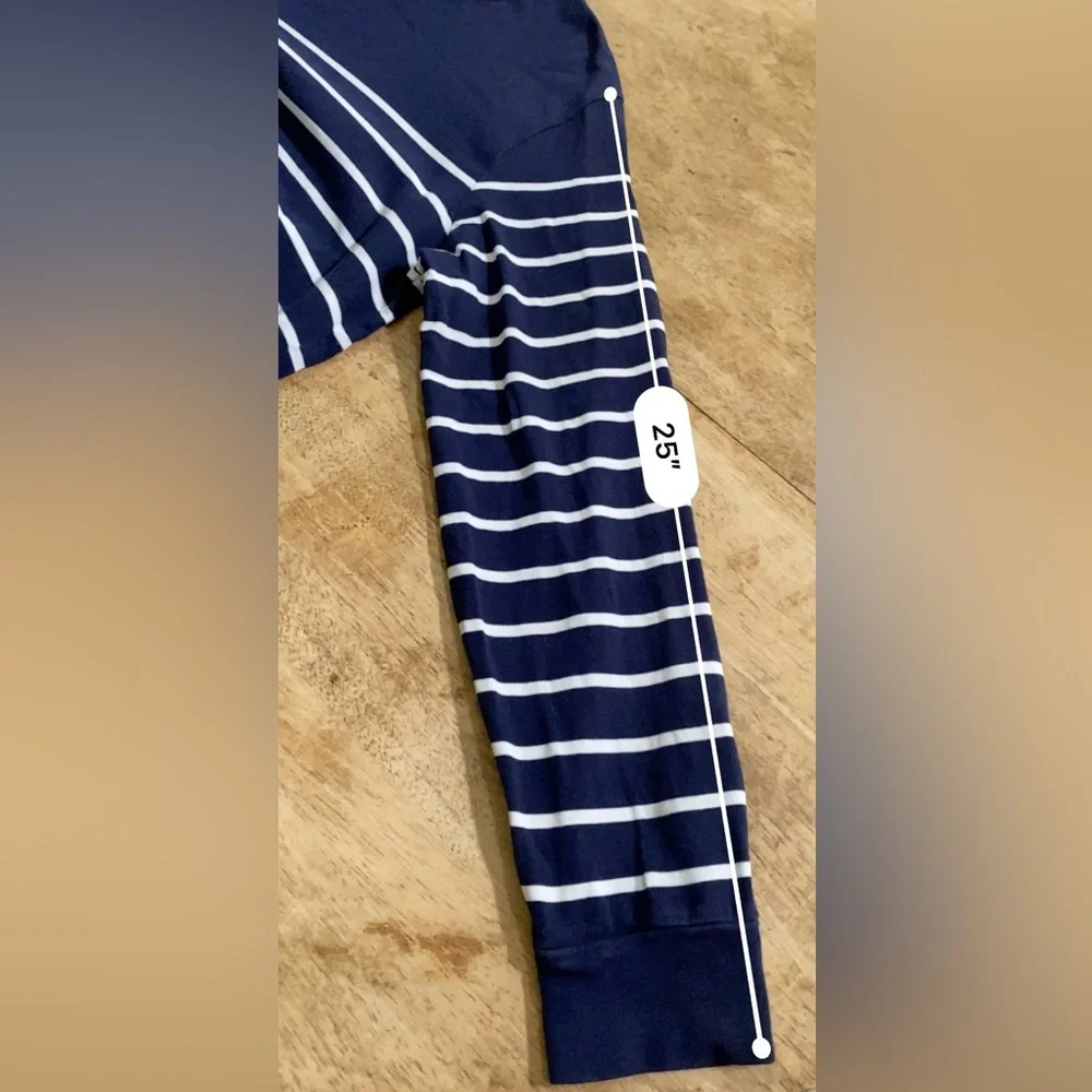 Polo Ralph Lauren Men’s XL French Navy/Nevis Pinstripe Long Sleeve Breton‎ Shirt